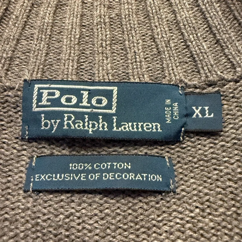 Polo Ralph Lauren Mens XL Vintage Full Zip Knit Heavyweight Sweater‎